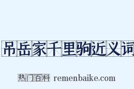 吊岳家千里驹近义词是什么意思的图片